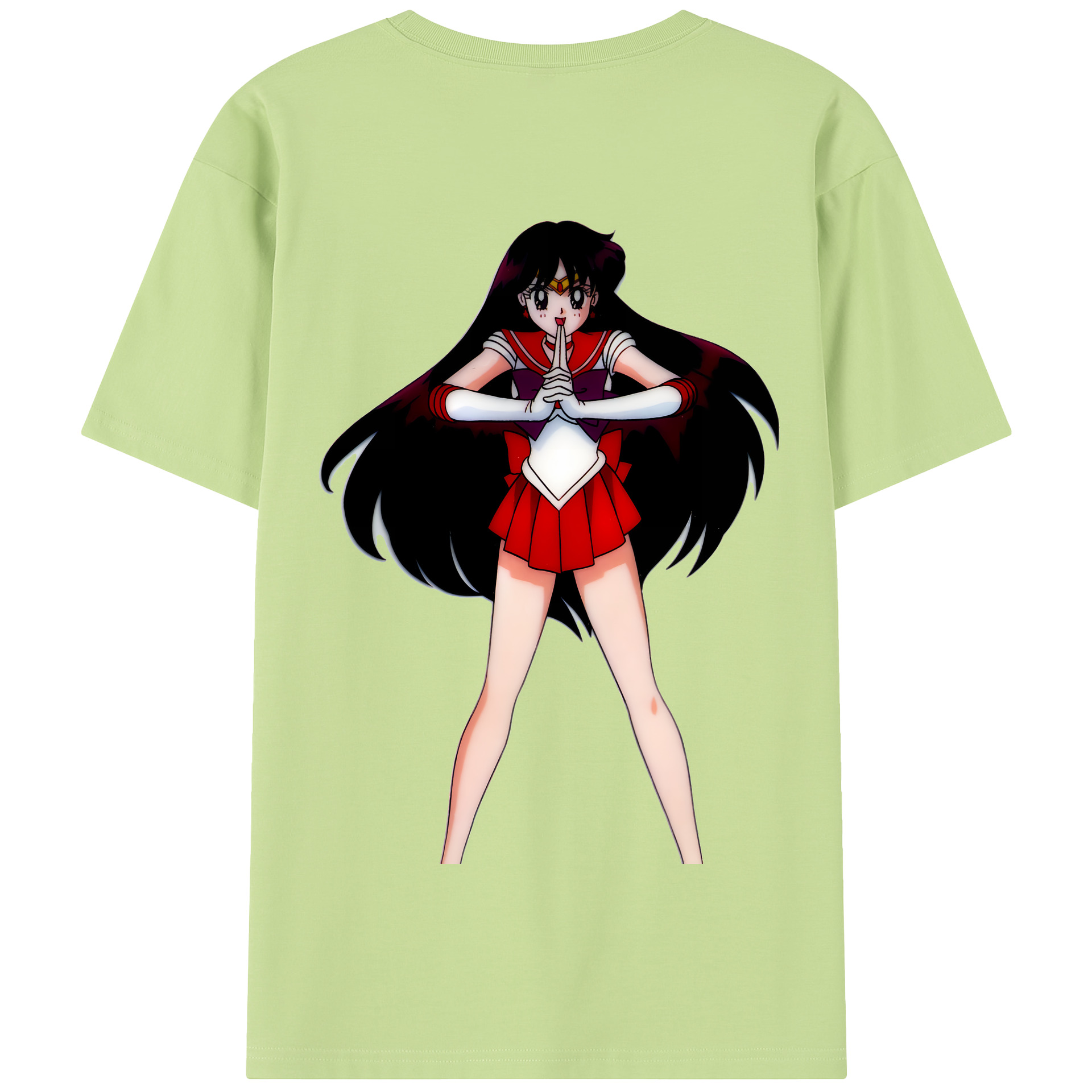 （画像用） 美少女戦士セーラームーン 火野レイ ひの レイ Sailor Moon Hino Rei （セーラーマーズ,Sailor Mars） 綿100％半袖Tシャツ（背面プリント）